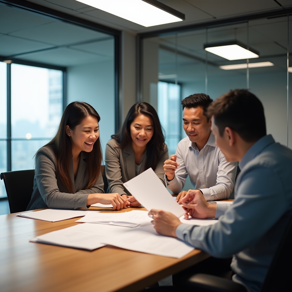 CiviBrowse team discussing document processing values and procedures in office